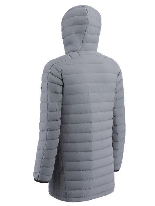 Куртка мужская удлинённая стёганая с капюшоном и графеновой подкладкой утеплитель тинсулейт