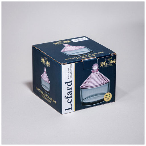 Емкость для хранения с крышкой Lefard 10×10×12 см стекло  фото 2