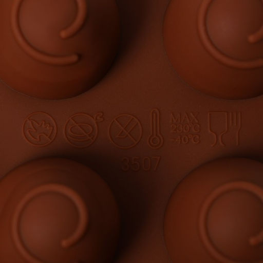 Цена за 2 шт. Форма для конфет и шоколада Доляна Рондо, силикон, 21?10.5?3 см, 15 ячеек, коричневая фото 7