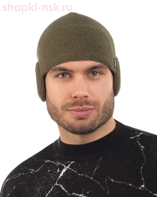 HELM Шапка с ушками мужская (57-59)