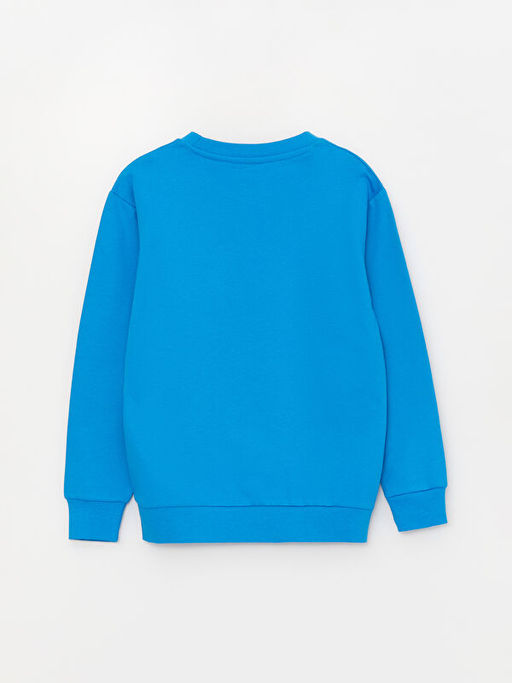 Bisiklet Yaka ?ron Man Bask?l? Uzun Kollu Erkek ?ocuk Sweatshirt - Waikiki фото 2
