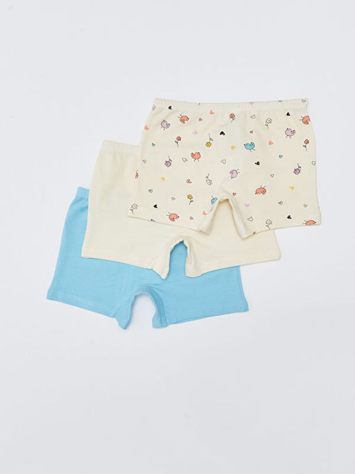 Bask?l? Pamuklu K?z ?ocuk Boxer 3l? - Waikiki фото 2