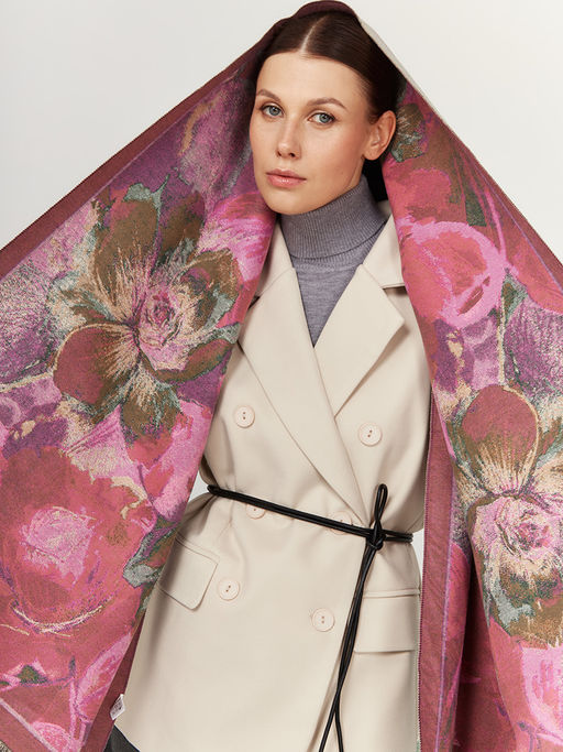 в составе ШЕРСТЬ и КАШЕМИР Большой, мягкий, теплый двусторонний палантин - Tantino фото 5