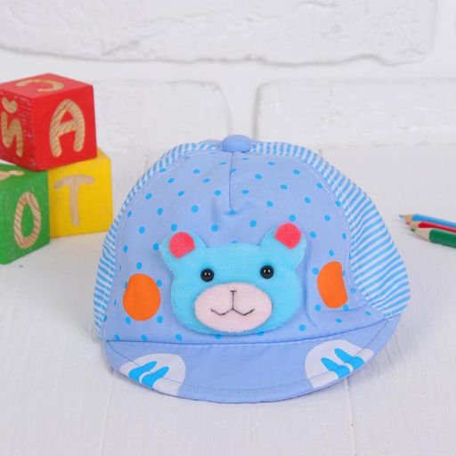 Цена за 12 шт. Кепка детская «Мишка», р-р. 52-54 см, цвета МИКС