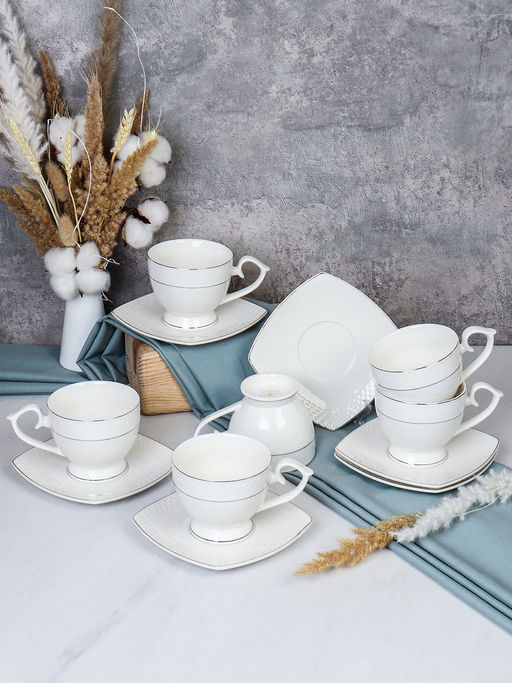 Чайный набор 12 предметов 260 мл на ножке / GREY-GA2-12G /уп 8/ костяной - ГалеонТрейд фото 2