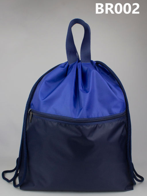 Мешок для обуви с внешним карманом на молнии и доп.отделением внутри, BR002, Васильково-синий - Moshna фото 9