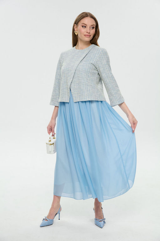 Платье NIKVA н1007-3 небесный  фото 5