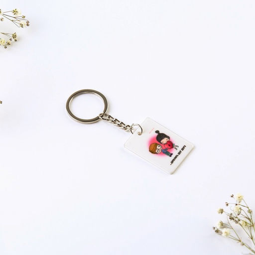 Цена за 2 шт. Брелок для ключей парный «Наша любовь это...», акриловый, 13,3 х 8