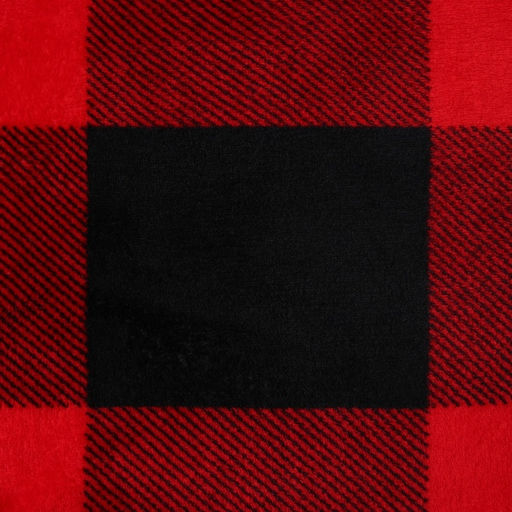 Плед «Этель. Клетка чёрно-красный», 200×220 см, корал-флис 220 г/м²