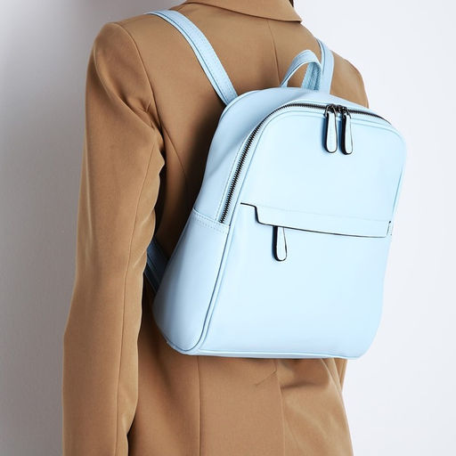 Рюкзак женский из искусственной кожи на молнии, 2 кармана, цвет голубой - Simaland фото 5