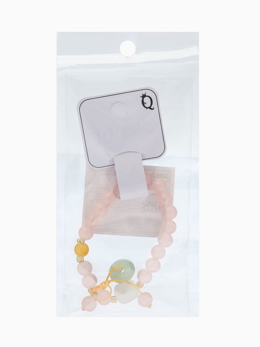 Цена за 2 шт. Браслет-оберег «Розовый кварц» нефрит, №8, d=6 см, розовый