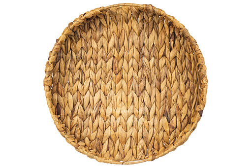 Поднос плетеный 38*38*6 см с ручками, водный гиацинт