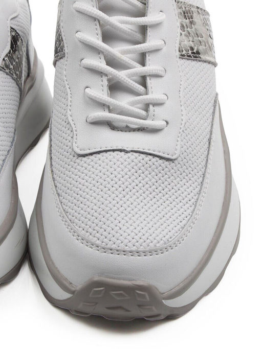 03-C129-9 WHITE Кроссовки женские (натуральная кожа)