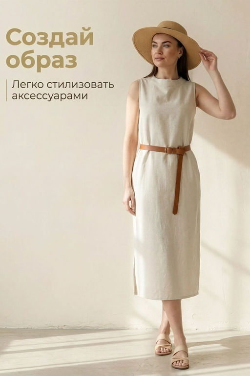 Сарафан лен белый