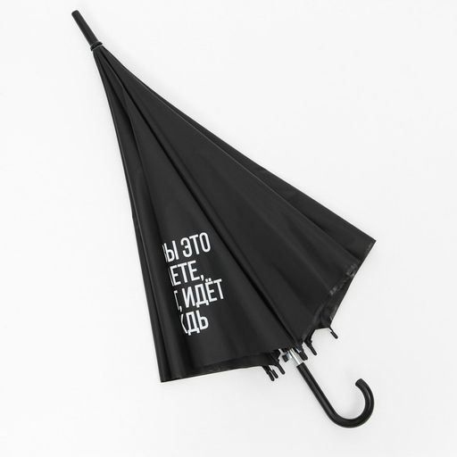 Зонть-трость Если вы это читаете, идёт дождь, 8 спиц, d = 91 см, цвет чёрный - Simaland фото 5