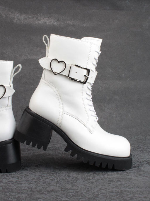 01- GZ6115-G71-N101 WHITE Ботинки демисезонные женские (натуральная кожа) - Фабричный китай фото 13