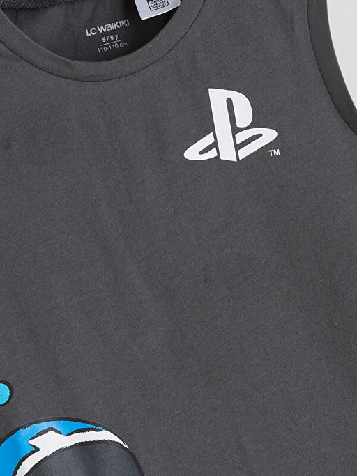 Bisiklet Yaka PlayStation Bask?l? Erkek ?ocuk Atlet