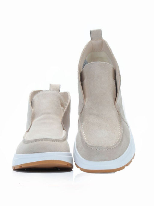 01-5280-10 LT. BEIGE Ботинки демисезонные женские (натуральная замша, байка)