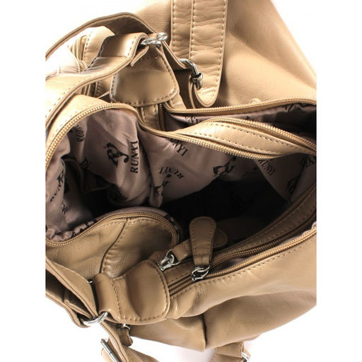 Сумка женская искусственная кожа Guecca-1673 (рюкзак-change), 2отд, бежевый SALE 264961 - Adelia фото 3