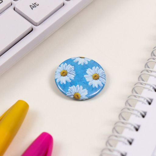 Набор значков на одежду, рюкзак, сумку Голубые, 8 шт., d=25 мм, закатные, 16.5?17 см