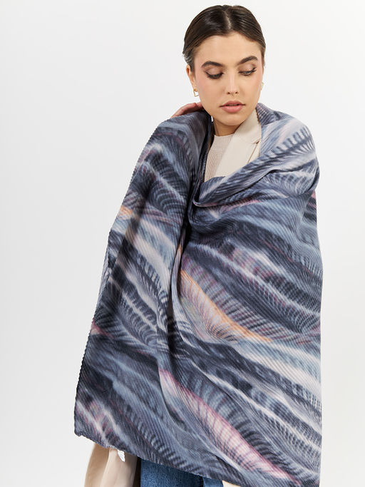 Большой, мягкий, тонкий и очень нежный двусторонний палантин с рисунком - Tantino фото 4