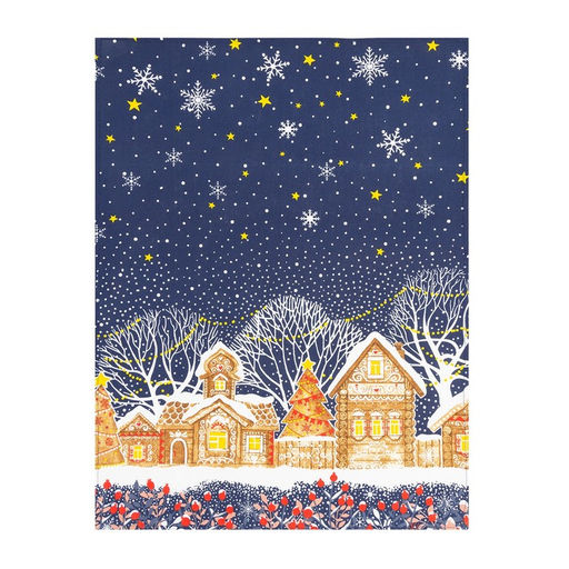 Полотенце новогоднее DomoVita Полночь, рогожка 170г/м, размер 50х70 см 100% хлопок  фото 2