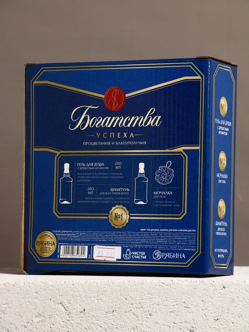 Подарочный набор «Богатства»: гель для душа, шампунь для волос, мочалка для тела, Чистое счастье