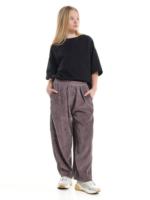 Брюки вельветовые для девочки 22-7614 бежевый - Mini maxi фото 21