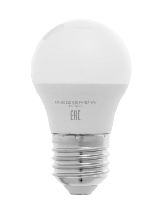Цена за 2 шт. Лампа светодиодная TANGO, G45, 9 Вт, E27, 855 Лм, 6500K, IP20,  свечение холодное белое, матовое сте