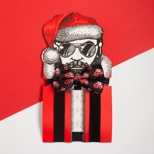 Набор мужской KAFTAN подтяжки и галстук-бабочка Крутой Санта  фото 2