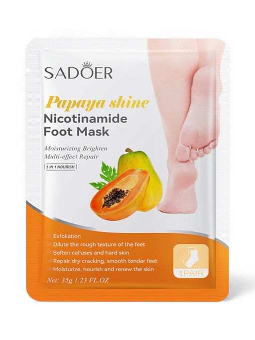 Цена за 2 шт. Отшелушивающая маска-носки для ног Sadoer, папайя, 35 г