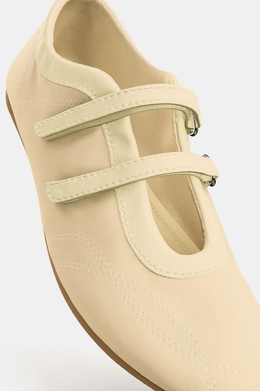SATIN-EFFECT TOPSTITCHED BALLET FLATS - Zara фото 6
