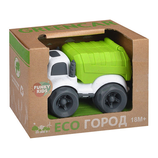 Эко-машинка 10 см, городская тех., бело-зеленая - Кнр фото 5