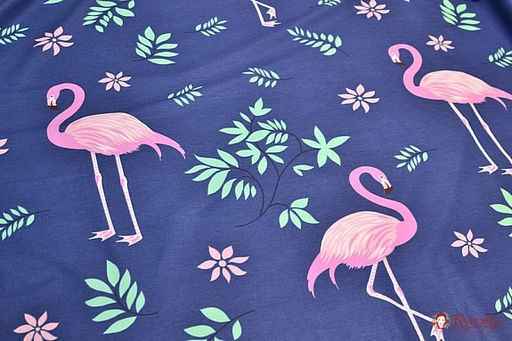 Поплин Аруба - фламинго цв.т.синий, (комп), ш.2.2м, хлопок-100%, 110гр/м.кв - Купава фото 4