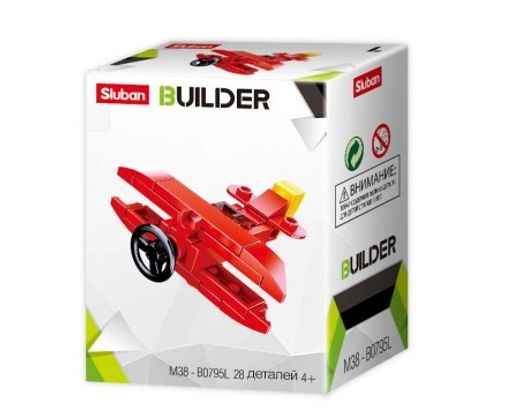 Цена за 2 шт. Конструктор SLUBAN 28 дет. "BUILDER. Самолет" (М38-В0795L) в коробке