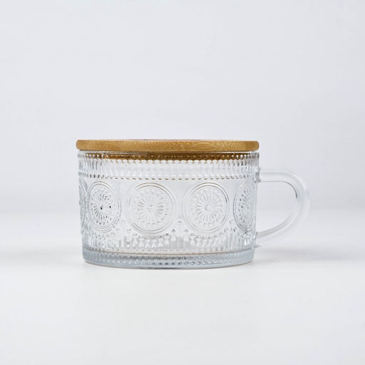 Кружка с крышкой стеклянная Любовь, 450 мл