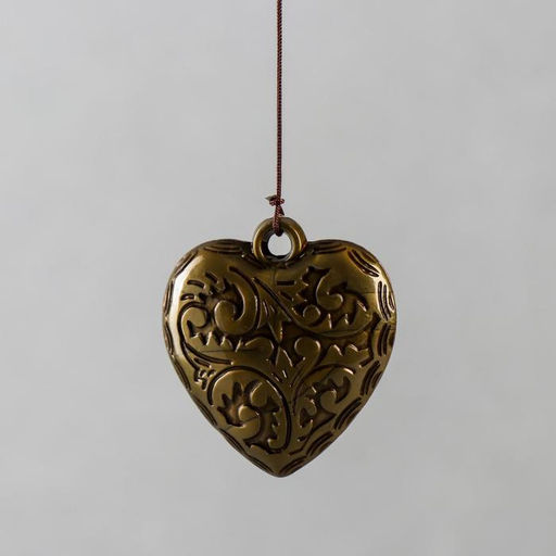 Музыка ветра Ожерелье и сердце, металл, пластик, 4 трубки, 5 колокольчиков, 54 см