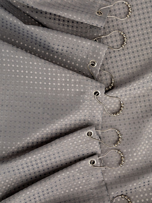 Шторка для ванной 180x200 серый полиэстер - Denastia фото 2