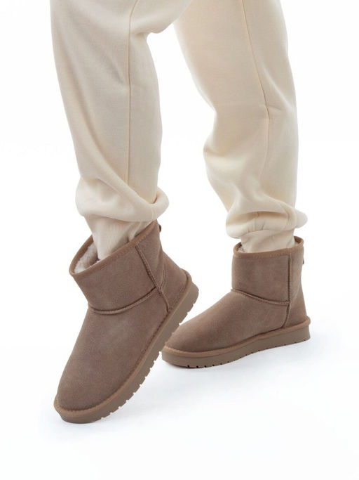 04-PF5854-3 BEIGE Угги женские (натуральная замша, 100% шерсть)