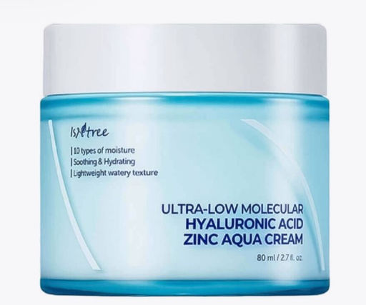 Ultra-low Molecular Hyaluronic Acid Zinc Aqua Cream - Успокаивающий крем для лица с гиалуроновой кислотой и цинком, 80 мл
