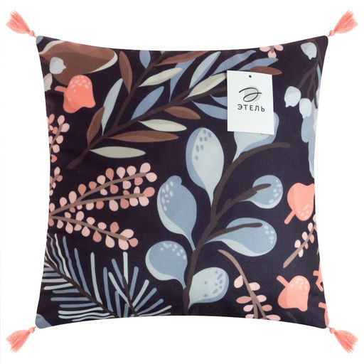 Наволочка декоративная с кисточками Этель Флора, 43х43 см  фото 5