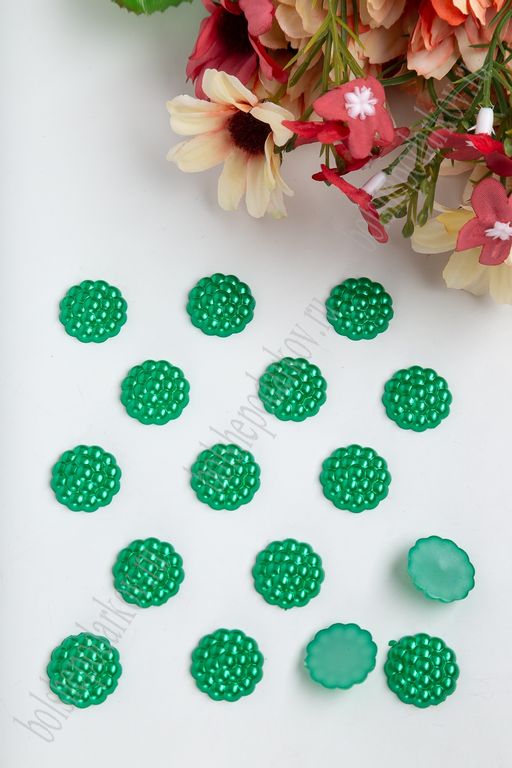 Полубусины декоративные "Серединки" 16 мм, SF-428 (50 гр) зеленый №135