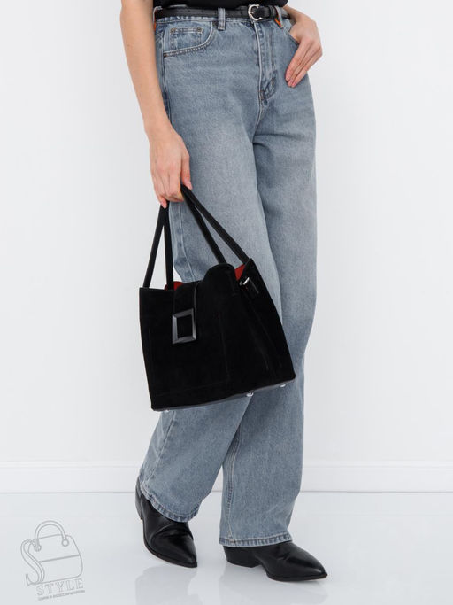 Сумка женская кожаная 2400YF black Polina&Eiterou