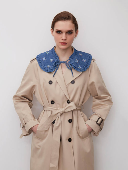 Синий джинсовый воротник с вышивкой - Incity фото 2