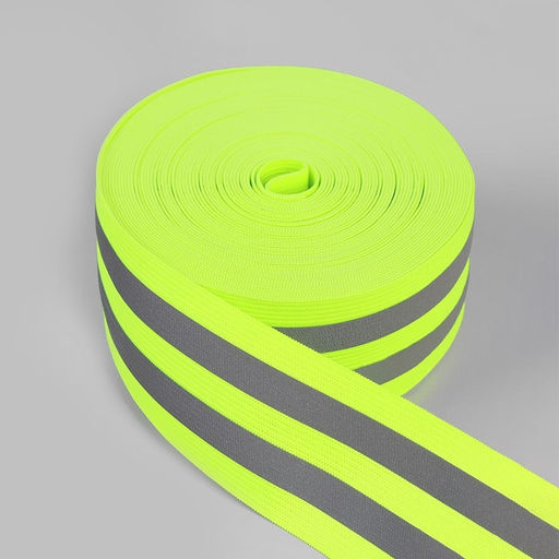 Светоотражающая лента-резинка, 50 мм, 10 ± 1 м, цвет салатовый