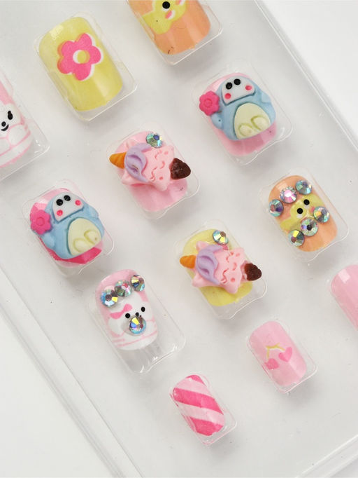 Детские накладные ногти «Котик», 12 шт.