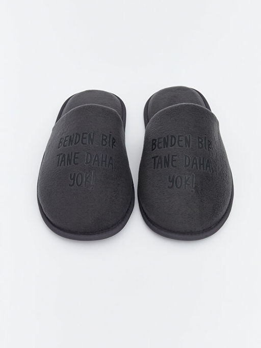 Slogan Bask?l? Erkek Ev Terli?i