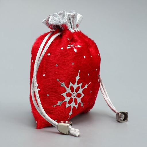 Цена за 5 шт. Мешочек подарочный плюш Чудо, снежикни, тиснение, 10 х 12 см +/- 1.5 см - Дарите счастье фото 8