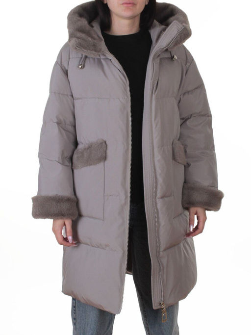 6093 GRAY Куртка зимняя женская оверсайз (200 гр. холлофайбер)