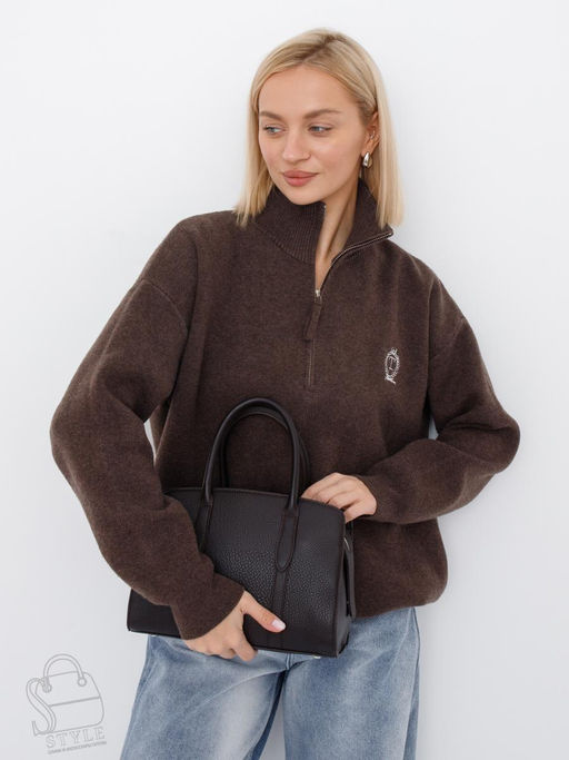 Сумка женская кожаная 8007-2S coffee Velina Fabbiano-Safenta